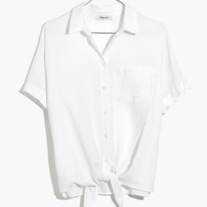 NWT Madewell White Short sleeve blouse